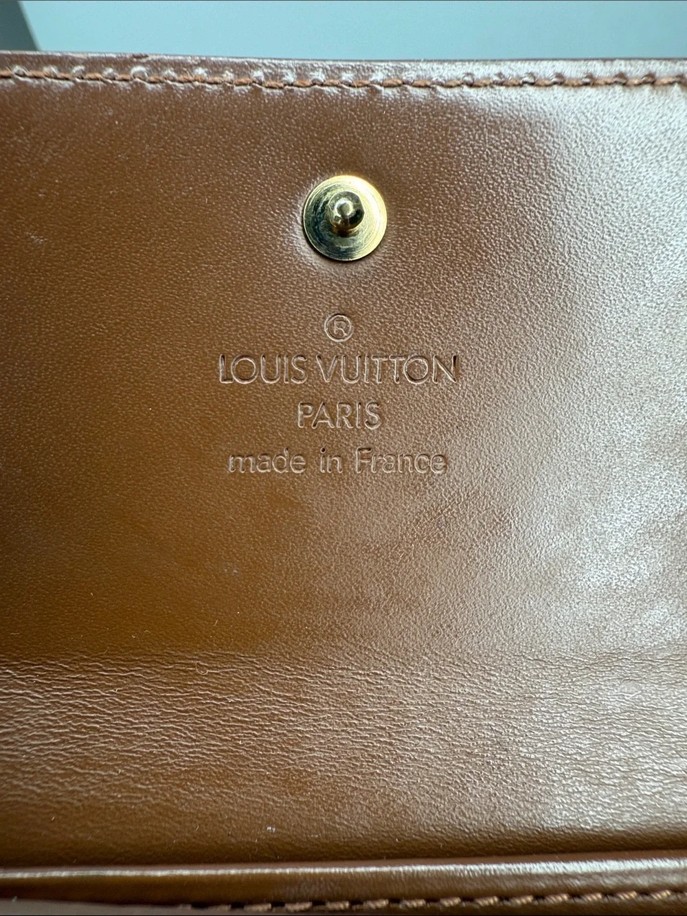Louis Vuitton Elise Bronze Vernis Monogram Wallet TriFold | Unisex | Pre-Owned |